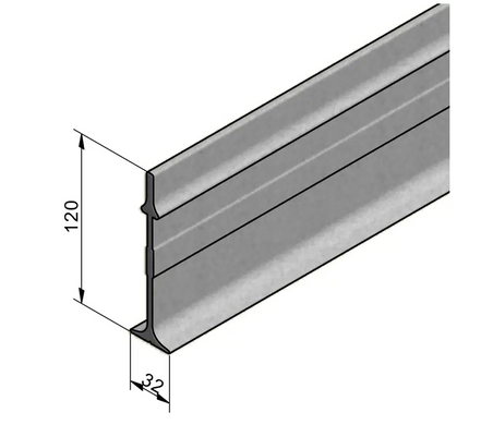 Т-профіль для пластикової підлоги 120&times;32&times;5,5 мм, 1 м