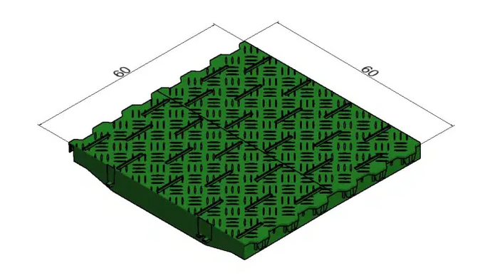 Решетка пластиковая для поросят 60x60 см, 10% щелей, 60 *60 см