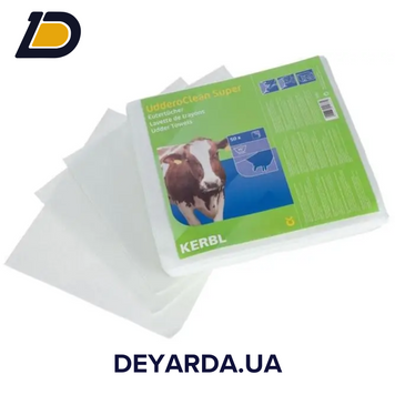 Багаторазові серветки Udder Paper Super для очищення вимені, 34x37 см, 50 шт/уп.