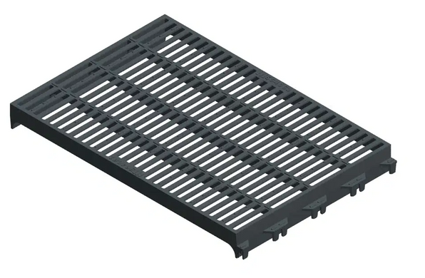 Решетка чугунная 40х60 с кантом, 50% щелей, STEP, 60 * 40 см