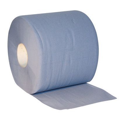 Серветки паперові індустріальні, 22x36 см, 1000 арк/рул, сині, 2-шарові, 2 рул/пак